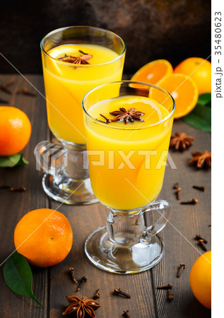 Fall Winter Cocktail Hot Spicy Orange Punch  35480623
