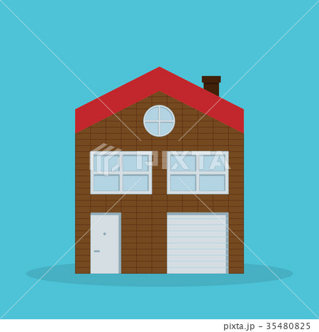 Home flat Icon vector.flat design house of brick Home flat Icon vector.flat design house of brick 35480825