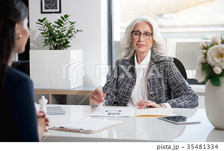 Pleasant professional women are working in office Pleasant professional women are working in office 35481334