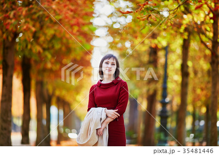 Young woman in Paris on a bright fall day 35481446