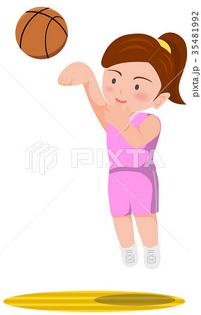 girl basketball player clipart shooting