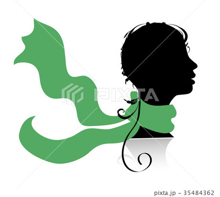 Beautiful woman, head silhouette for your design Beautiful woman, head silhouette for your design 35484362
