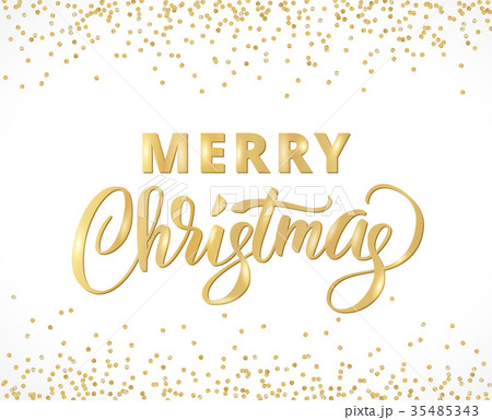 Merry Christmas card with hand written lettering 35485343