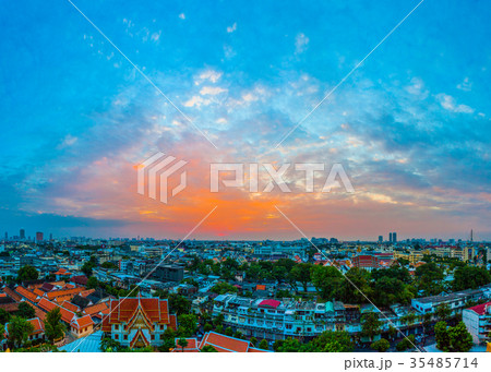 red sunset at Wat Pha Kaew of emerald Buddha red sunset at Wat Pha Kaew of emerald Buddha 35485714