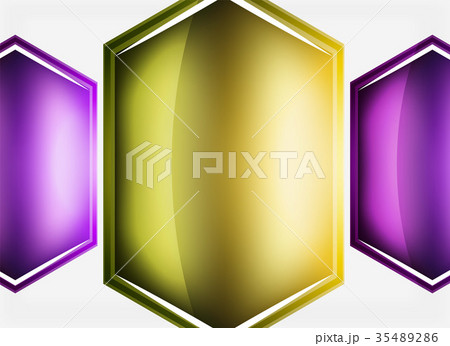 Glossy glass shapes abstract background 35489286