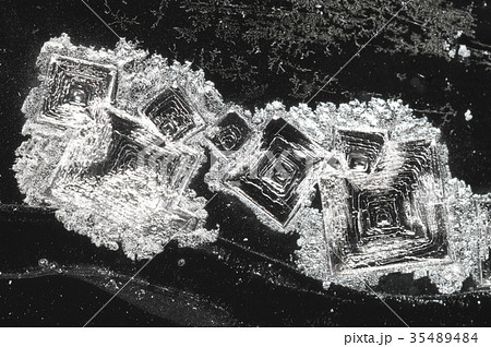 塩(塩化ナトリウム)の結晶ー顕微鏡写真 塩(塩化ナトリウム)の結晶ー顕微鏡写真 35489484