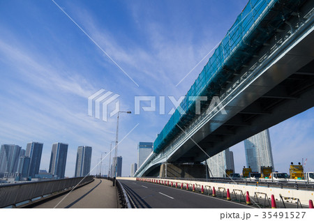 首都高速晴海線晴海大橋付近建設中 2017年11月上旬 35491527