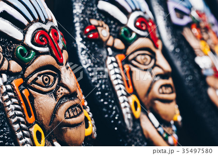 Souvenir masks from argentina, South America. Souvenir masks from argentina, South America. 35497580