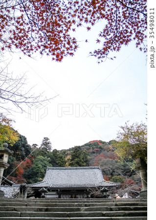 虚空蔵法輪寺の本堂と紅葉 虚空蔵法輪寺の本堂と紅葉 35498011