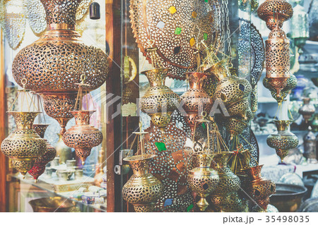 traditional iranian souvenirs in market, Iran traditional iranian souvenirs in market, Iran 35498035