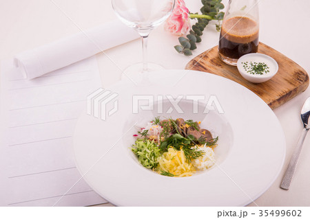 Meat okroshka on kvass Meat okroshka on kvass 35499602
