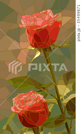 Vector illustration of flowers red roses. 35499871