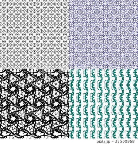 Geometric patterns, tiling. Set of vector abstract Geometric patterns, tiling. Set of vector abstract 35500969