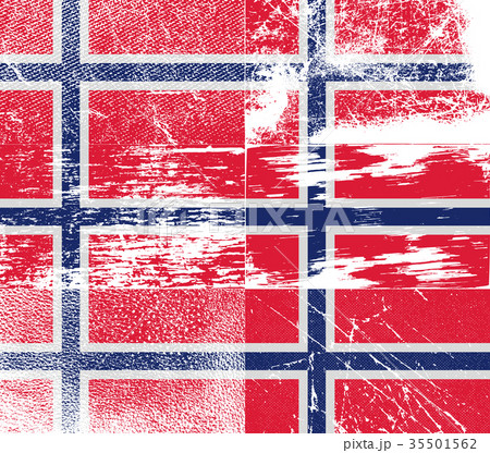 Set of six flags Norway with old texture. Vector 35501562