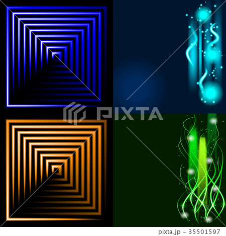 Set of Blurry abstract lines. Light effect. Sparkl Set of Blurry abstract lines. Light effect. Sparkl 35501597