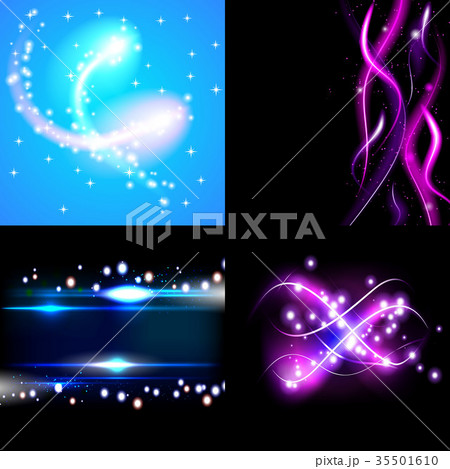 Set of Blurry abstract lines. Light effect. Sparkl Set of Blurry abstract lines. Light effect. Sparkl 35501610