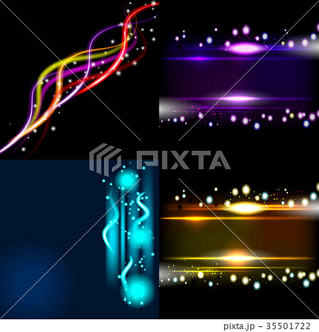 Set of Blurry abstract lines. Light effect. Sparkl Set of Blurry abstract lines. Light effect. Sparkl 35501722