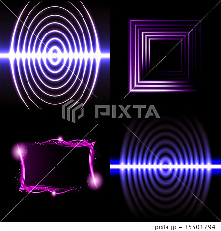 Set of Beautifully glowing neon abstract backgroun Set of Beautifully glowing neon abstract backgroun 35501794