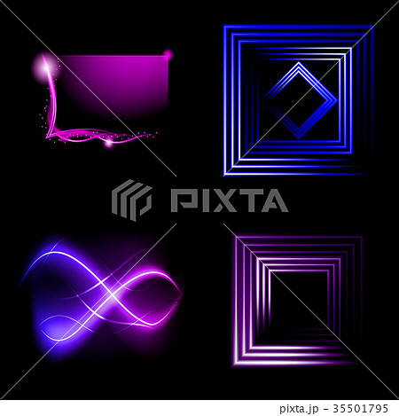 Set of Beautifully glowing neon abstract backgroun Set of Beautifully glowing neon abstract backgroun 35501795