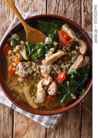 Filipino Mungo Guisado (Mung Bean Soup) close-up 35502040
