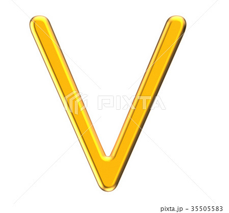 3D render metallic alphabet V 3D render metallic alphabet V 35505583