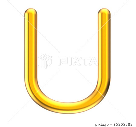 3D render metallic alphabet U 3D render metallic alphabet U 35505585
