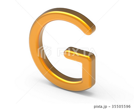 3D render metallic alphabet G 35505596