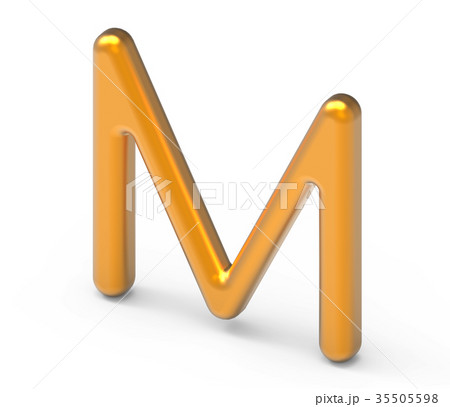 3D render metallic alphabet M 35505598