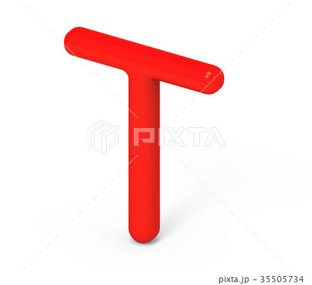 3D render red alphabet T 3D render red alphabet T 35505734