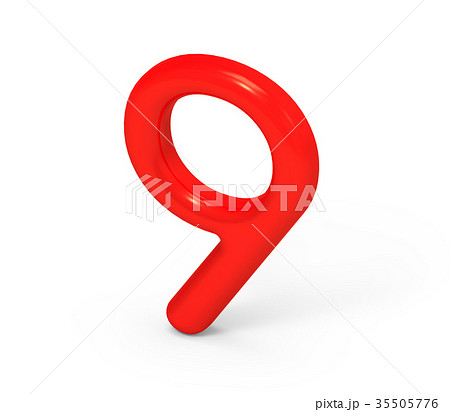 3D render red number 9 35505776