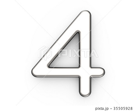 3D render metallic number 4 35505928