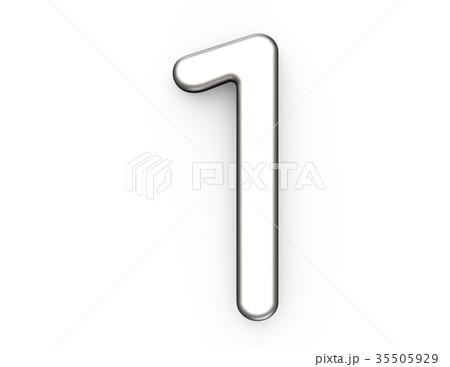 3D render metallic number 1 35505929