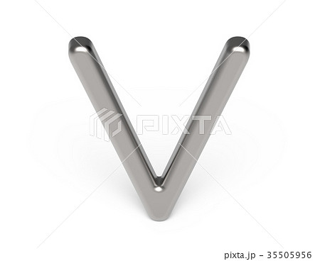 3D render metallic alphabet V 3D render metallic alphabet V 35505956
