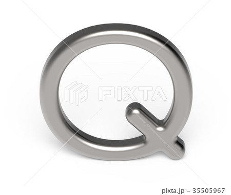 3D render metallic alphabet Q 35505967