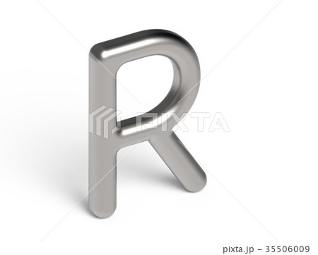 3D render metallic alphabet R 35506009