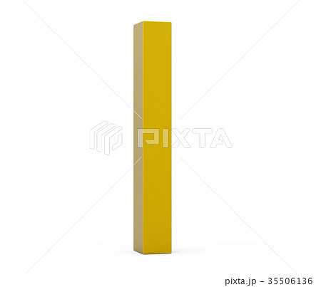 3D render golden beveled alphabet I 35506136