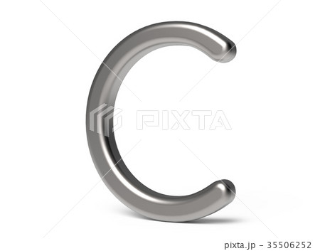 3D render metallic alphabet C 3D render metallic alphabet C 35506252