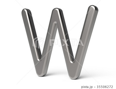 3D render metallic alphabet W 35506272