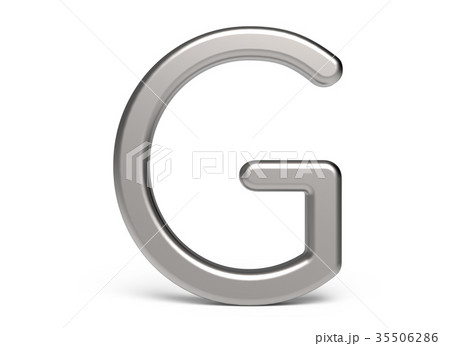 3D render metallic alphabet G 35506286