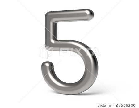 3D render metallic number 5 3D render metallic number 5 35506300