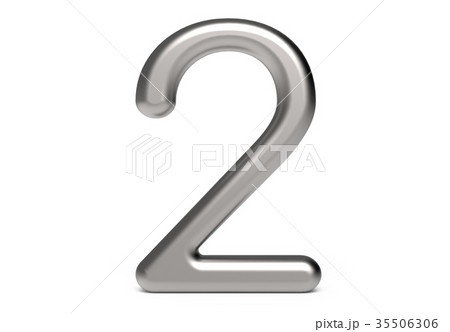 3D render metallic number 2 35506306