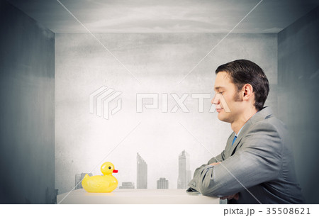 Businessman with duck 35508621