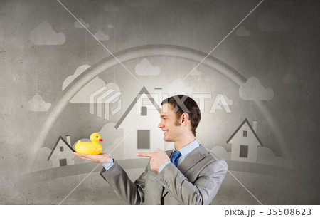 Businessman with duck 35508623