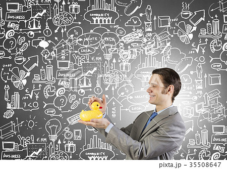 Businessman with duck 35508647