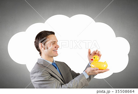 Businessman with duck 35508664