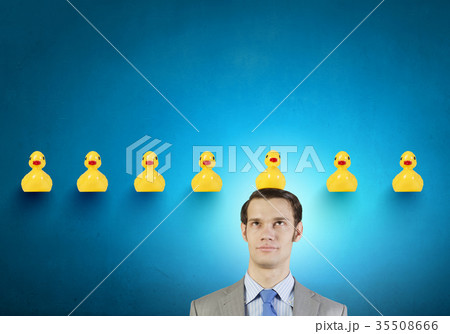 Businessman with duck Businessman with duck 35508666