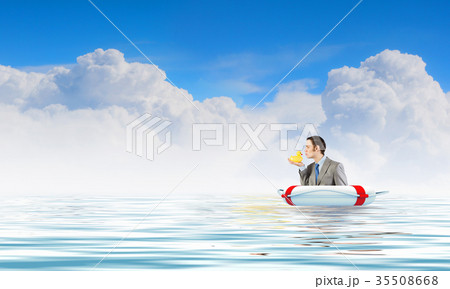 Businessman with duck Businessman with duck 35508668