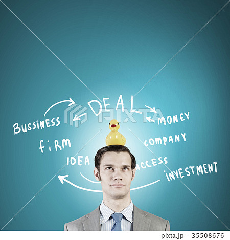 Businessman with duck Businessman with duck 35508676