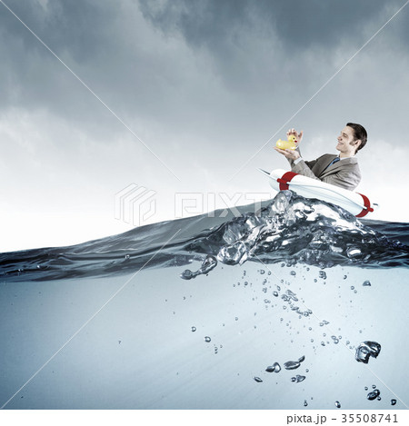 Businessman with duck 35508741