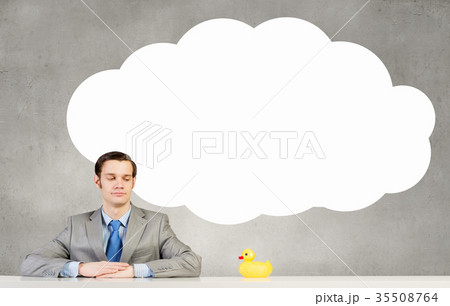 Businessman with duck 35508764